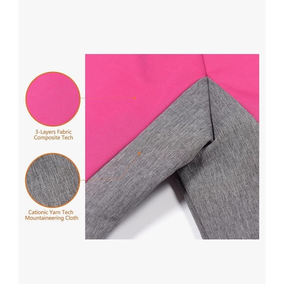 🧭 NWT Little Donkey Andy Pink & Grey Hiking Jacket– Water/Wind Resistant – Sz M - Picture 4 of 9